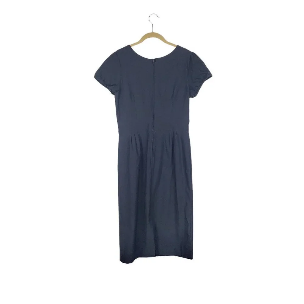 Stop Staring Ashley Dress Black Retro Short Sleeve Midi Wiggle Pencil Size 14